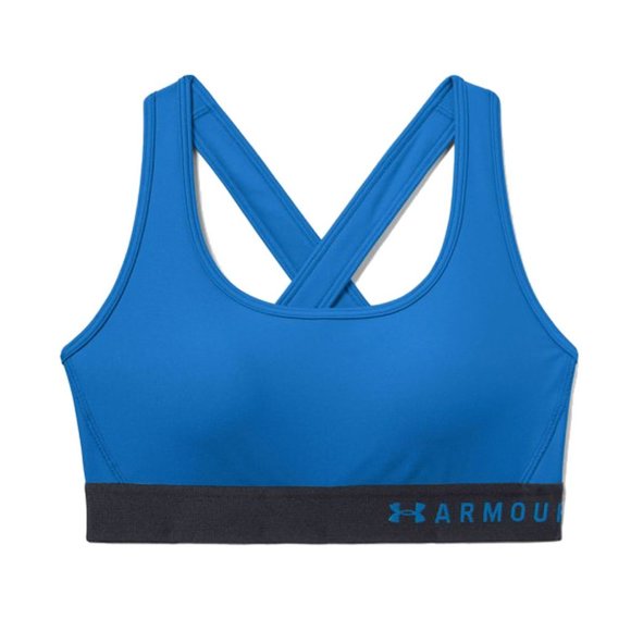 NWT $45 UNDER ARMOUR Women XS Mid Crossback Compression Logo Sports Bra A-C Cup - Picture 6 of 11